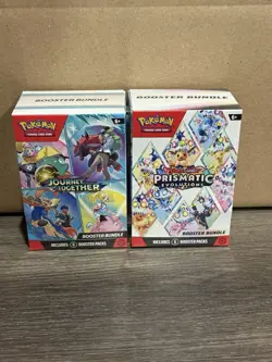 Pokemon Lot Of 2 Booster Bundle Sealed Prismatic Evolutions & Journey Together - Image 1