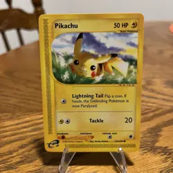 Pokemon Pikachu 124/165 Expedition Base Set Regular LP - Image 1