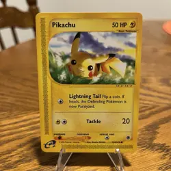 Pokemon Pikachu 124/165 Expedition Base Set Regular LP - Image 3