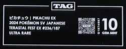 2024 Pokemon SV Terastal Festival 236/187 Pikachu EX Ultra Rare TAG 10 - Image 3