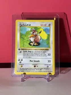 Near Mint (NM) Farfetch’d 27/102 1st Edition Base Set 1999 Pokemon Card - Image 1