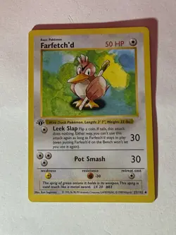 Near Mint (NM) Farfetch’d 27/102 1st Edition Base Set 1999 Pokemon Card - Image 2