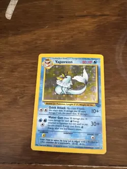 Pokemon TCG Vaporeon Holo Rare Card 12/64 Jungle Set - Image 1