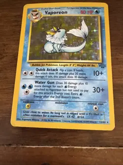 Pokemon TCG Vaporeon Holo Rare Card 12/64 Jungle Set - Image 3