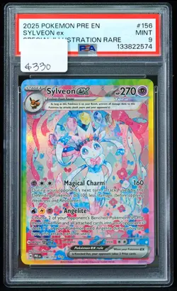 2025 Sylveon ex #156 Special Illustration Rare PSA 9 Pokemon Card - Image 1