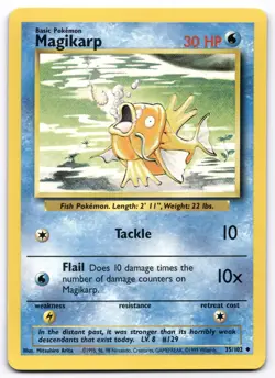 Magikarp 035/102 Base Set Pokemon Card Vintage WOTC | LP - Image 1