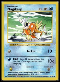 Magikarp 035/102 Base Set (Shadowless) Pokemon Card Vintage WOTC | LP - Image 1