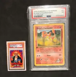Blaines Charmander 61/132 Gym Heroes 1.EDITION 🔥 Englisch PSA 7 Pokemon Card - Image 2