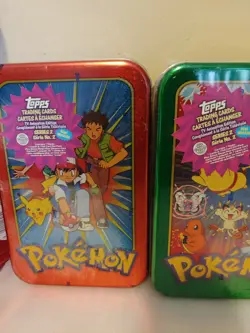 Pokemon, (5) sealed trading card tins w/cards inside. 1998. By TOPPS - Image 2