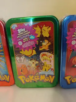 Pokemon, (5) sealed trading card tins w/cards inside. 1998. By TOPPS - Image 3