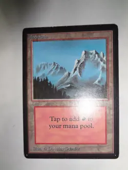 MTG MAGIC THE GATHERING CARD ORIGINAL BETA LAND MOUNTAIN B V2 BLUE SNOW FOG X1 - Image 3