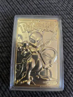 Vintage 1999 Burger King Mewtwo Pokemon 23K Gold Plated Card inside Plastic Case - Image 4