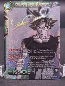 Dragon Ball Super TCG Son Goku, Hope of Universe 7 Card, TB1-052 SPR-S *Damaged - Image 1