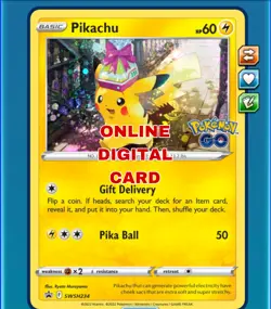 Pikachu HOLO SWSH234 GO PROMO Pokemon TCG Online Digital Card PTCGO - SENT FAST - Image 1