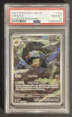 Pokemon TCG Crustle 183/182 2023 Paradox Rift Illustration Rare Card - PSA 10 - Image 1