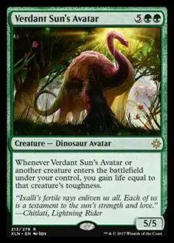 1x VERDANT SUN'S AVATAR - Dinosaur - Ixalan/Commander - MTG - Magic - NM - Image 1
