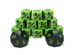 MTG Poison Counter Dice Set x2 D10 SpinDown Dice x12 D6 -1/-1 Toxic Infect - Image 1