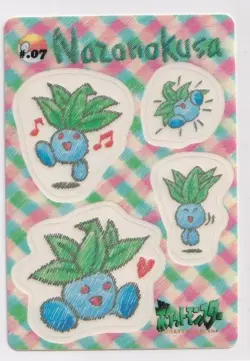 Pokemon Oddish 1998 Stitch Touch #07 Sealdass Sticker Japanese Bandai Sticker NM - Image 1