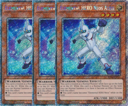 Yu-Gi-Oh! 3x Elemental Hero Neos Alius RA03-EN184 Platinum Secret Rare Playset - Image 1