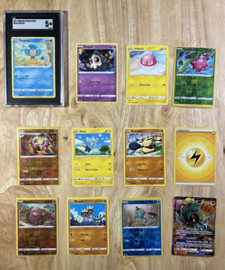 12 Pokemon Cards Misprint Miscut Crimped Foils Graded - Image 1