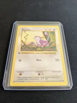 RATTATA **Shadowless** Pokemon Card 61/102 - 1st Edition Rare Base Set ~ MINT! - Image 3