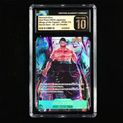 CGC PRISTINE 10 2023 ONE PIECE JPN .TCG Card OP06-118 Roronoa Zoro - Image 1