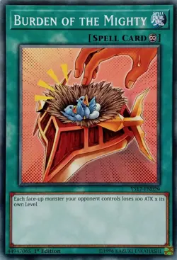 YS17-EN029 BURDEN OF THE MIGHTY COMMON 1ST EDITION YuGiOh CARD - Image 1