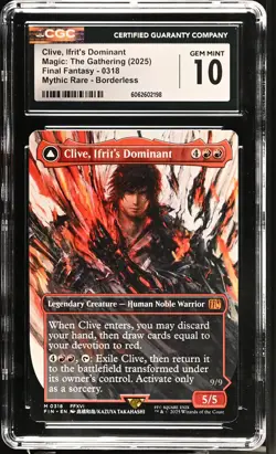 CLIVE, IFRIT'S DOMINANT Final Fantasy Borderless Mythic CGC 10 MTG - Image 1