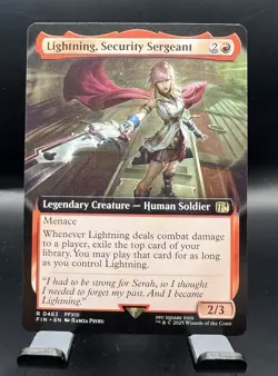 Lightning, Security Sergeant R 0462 Extended Art Final Fantasy Mtg Near Mint - Image 1
