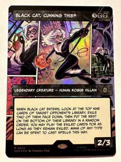 Black Cat, Cunning Thief (Borderless) Foil R Marvel's Spider-Man 222 NM - Image 1