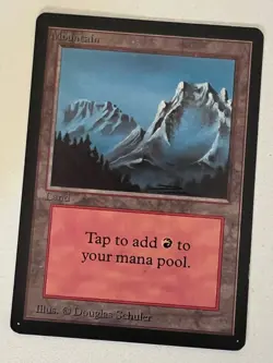 Magic the Gathering MTG Beta Mountain v.1 (SNOW) LP (Beta Bob) - Image 1