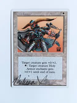 Silver Signed by Artist Holy Armor MTG 4th Fourth Edition 1995 Vintage Magic - Image 1