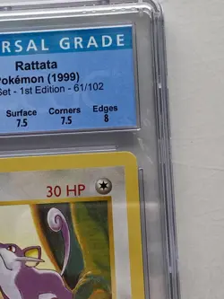 1999 Pokemon TCG 1st Edition Shadowless Base Set RATTATA 61/102 CGC 7.5 NM+ - Image 4