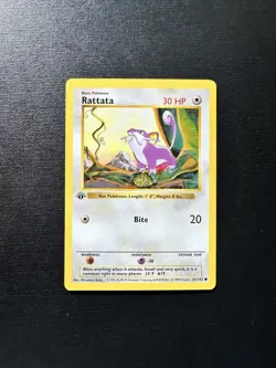 Pokemon RATTATA 1st Edition Shadowless Base Set #61/102 - Mint, Common - Image 1