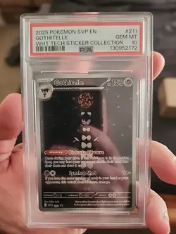 GOTHITELLE 2025 POKEMON BLACK STAR PROMOS STICKER COLLECTION #211 PSA 10 - Image 1