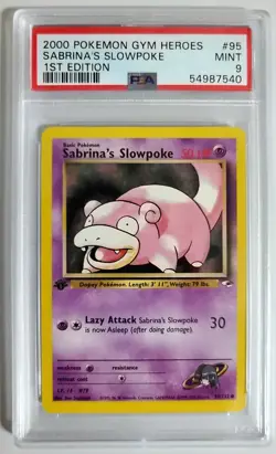 1st EDITION - Pokemon: GYM HEROES #95/132 - Sabrina's Slowpoke - PSA 9 MINT - Image 1