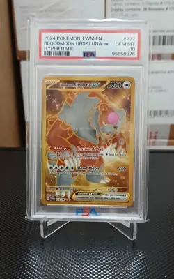 Bloodmoon Ursaluna EX 222/167 Gold Twilight Masquerade Pokemon Gem Mint PSA 10 - Image 1