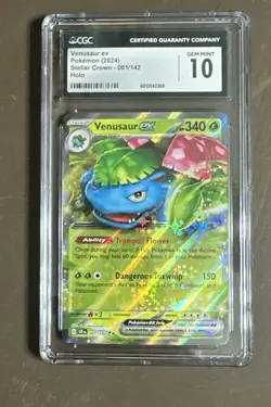 Pokemon 2024 Venusaur ex #001 Holo Stellar Crown CGC 10 Gem Mint - Image 1