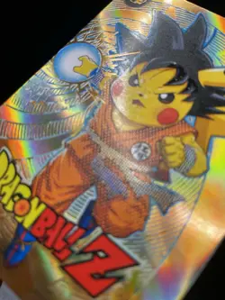 Pikachu Poncho Gold Sparkle Holo Box Hit Cracked Ice Pokemon Goku DBZ - Image 2
