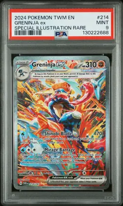 2024 POKEMON TWM EN-TWILIGHT MASQUERADE #214 GRENINJA EX PSA 9 - Image 1