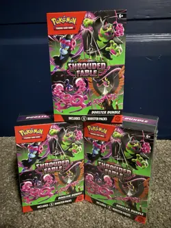 3 Pokemon Shrouded Fable Booster Bundles (6 Packs Per Bundle) Sealed 18 Packs - Image 1