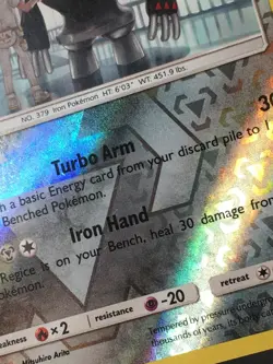 Pokemon TCG Registeel 68/111 SM Crimson Invasion Reverse Holo Rare NM - Image 2