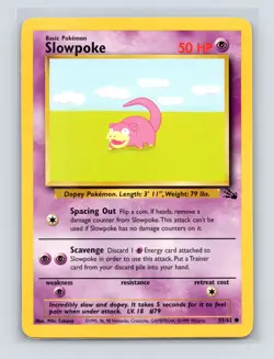 Pokemon TCG Slowpoke 55/62 Fossil Unlimited LP - Image 1