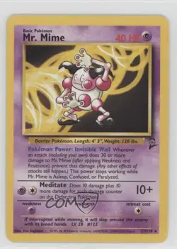 Mr Mime Pokemon Base Set 2 #27 2000 - Image 1