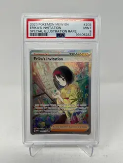 2023 Pokemon Mew EN-151 Illustration Rare 203/165 Erika's Invitation PSA 9 MINT - Image 1