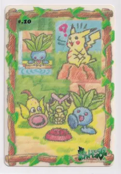 Pokemon Oddish 1998 Stitch Touch #10 Sealdass Sticker Pikachu Bandai Sticker NM - Image 1