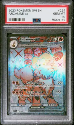 PSA 10 Arcanine EX 224 Ultra Rare Svi En-scarlet & Violet Pokemon - Image 1