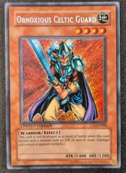 Obnoxious Celtic Guard CT1-EN006 Secret Rare Limited Edition LP - Image 1
