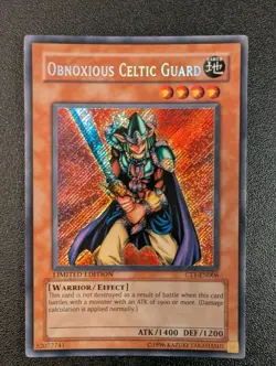 Obnoxious Celtic Guard CT1-EN006 Secret Rare Limited Edition LP - Image 2