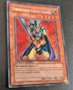 Obnoxious Celtic Guard CT1-EN006 Secret Rare Limited Edition LP - Image 3
